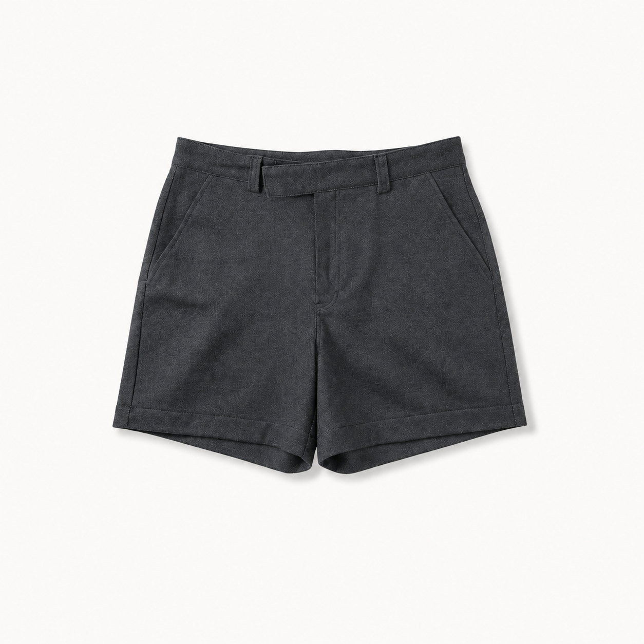 Pleated Denim Shorts